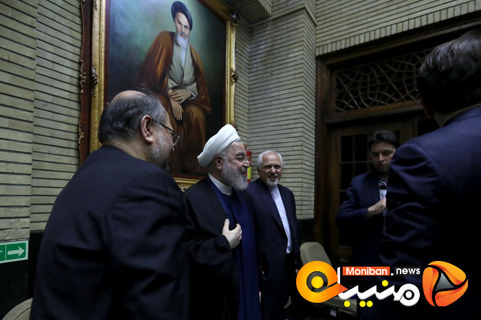 گزارش تصویری| حضور خاتمی، روحانی، خمینی و لاریجانی در مراسم ختم والده اسحاق جهانگیری