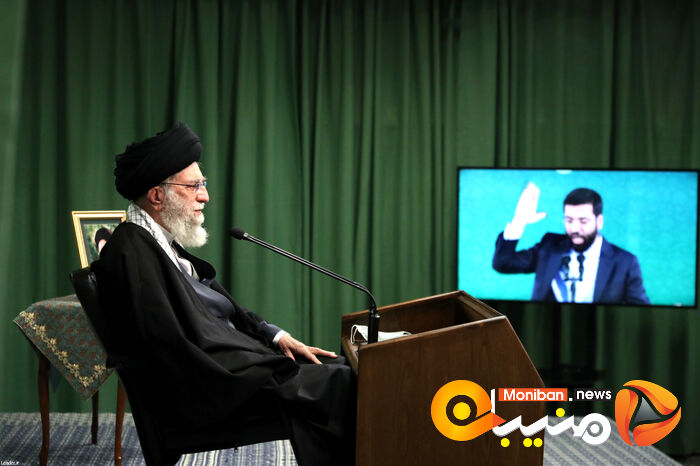 نشست تصویری رهبر معظم انقلاب اسلامی  با جمعی از مداحان
