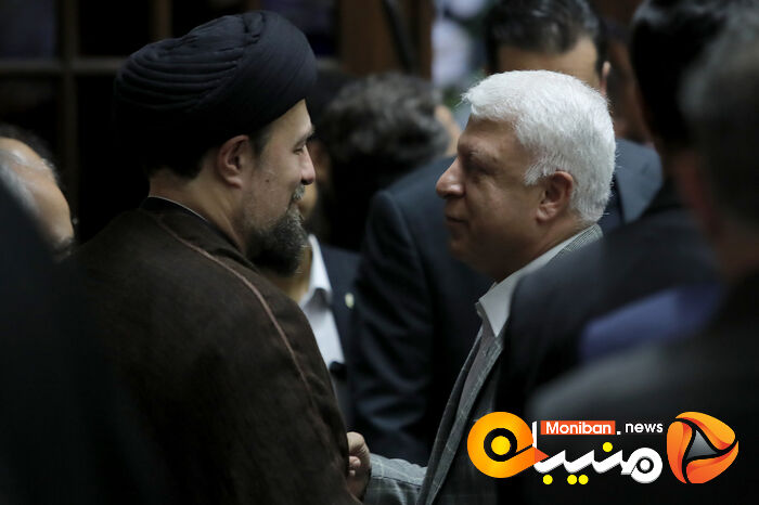 گزارش تصویری| حضور خاتمی، روحانی، خمینی و لاریجانی در مراسم ختم والده اسحاق جهانگیری