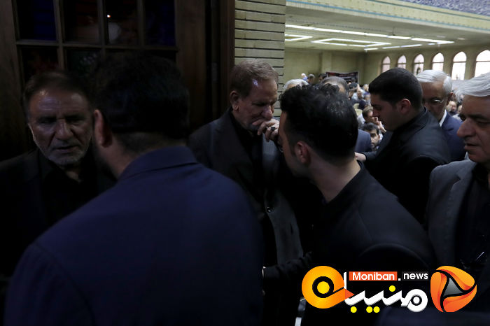 گزارش تصویری| حضور خاتمی، روحانی، خمینی و لاریجانی در مراسم ختم والده اسحاق جهانگیری
