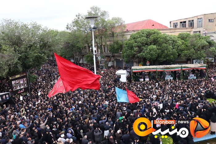 گزارش تصویری| تشییع پیکر رئیسی، آل هاشم و همراهانشان در تبریز