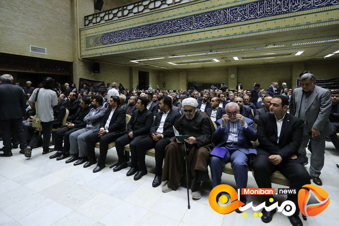 گزارش تصویری| حضور خاتمی، روحانی، خمینی و لاریجانی در مراسم ختم والده اسحاق جهانگیری