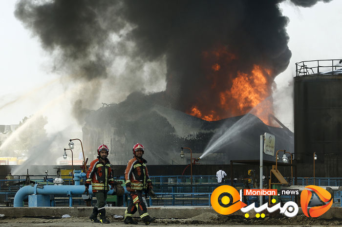 وضعیت پالایشگاه تهران بعد از ۱۸ ساعت حریق